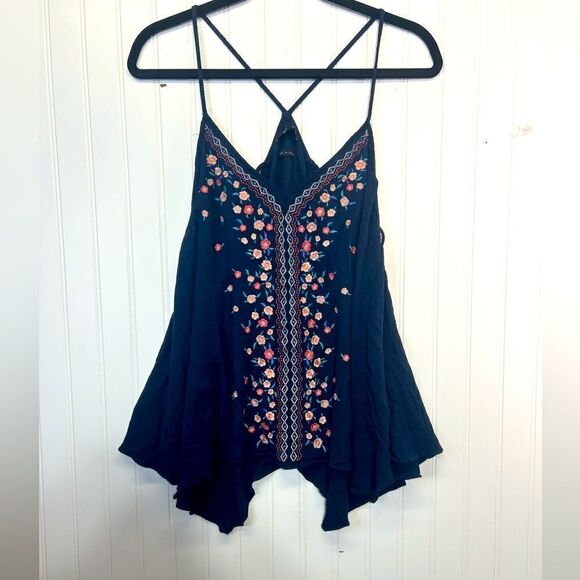 Miss Me Jeans Women's Lace Tank Top blue Size Large - Picture 1 of 16